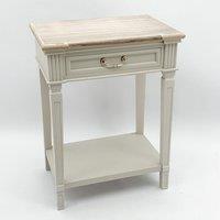 Minster 1 Drawer Side Table - Wood - L40 x W60 x H78 cm in White | Size: 1 Pack