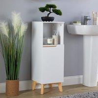 Home Source Bathroom Floor Cabinet White 3 Storage Shelves Vanity Organiser
