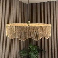 CGC Lighting Francesca Large 60cm Natural String Round Scallop Woven Lampshade