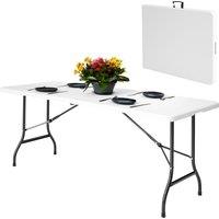 Novecrafto 6ft Folding Table - Sturdy Steel Frame Trestle Table, Powder Coated Foldable Table - Camping Table for 6 Person (180x70cm)