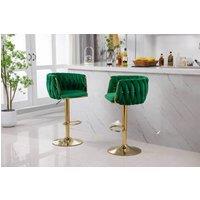 Hygrad Built to Survive Set of 2 x Breakfast Bar Pub Home Stool Chair in Dark Green