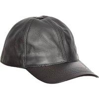 House of Leather Leather Baseball Cap Hat in Black