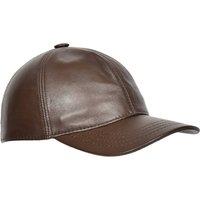 House of Leather Leather Baseball Cap Hat in Brown