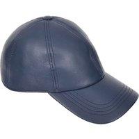 House of Leather Leather Baseball Cap Hat in Navy