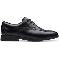 Clarks Jonwin Loop Youth Black Leather Lace Up, School Shoes | Size: 8-Wide Fit