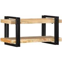 Berkfield Home Wall Shelf 70x33x35 cm Solid Rough Wood Mango in Brown | Size: 70 x 33 x 35 cm