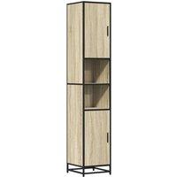 Berkfield Home Bathroom Cabinet Sonoma Oak 35x37.5x188.5 cm Engineered Wood & Metal in Light Brown