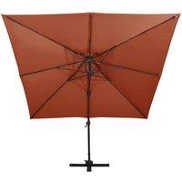 Berkfield Home Cantilever Umbrella with Double Top 300x300 cm Terracotta in Burnt Orange