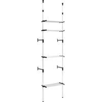 Berkfield Home Telescopic Wardrobe System with Shelves Aluminium in Silver