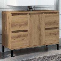 Berkfield Home Sink Cabinet Artisan Oak 80x33x60 cm Engineered Wood in Brown | Size: 80 x 33 x 60 cm