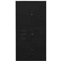 Berkfield Home Office Cabinet Black 90x40x180 cm Steel | Size: 90 x 40 x 180 cm