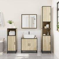 Berkfield Home Sturdy Bathroom Cabinet Sonoma Oak 35x37.5x188.5 cm Engineered Wo in Light Brown