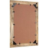 Berkfield Home Beautiful Bathroom Mirror 50x70x2.5 cm Solid Wood Mango & Glass in Brown