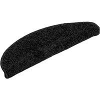 Berkfield Home Stair Mats 10 pcs 56x17x3 cm Black | Size: Medium