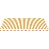Berkfield Home Replacement Fabric for Awning Yellow & White 5x3.5 m
