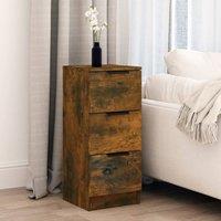 Berkfield Home Sideboard Smoked Oak 30x30x70 cm Engineered Wood in Brown | Size: 30 x 30 x 70 cm