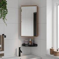 Berkfield Home Corner Bathroom Mirror Cabinet Oak 30x24x60 cm in Brown | Size: 30 x 24 x 60 cm