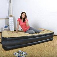 SPETLEK Single Inflatable Air Bed Mattress with Built in Electric Pump in Beige