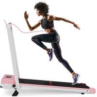 Armadadeals Compact 2-in-1 Folding Treadmill with Incline, 10km/h in Pink