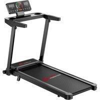 Armadadeals Folding Treadmill 12KM/H 12 Programs LCD Display 150kg Capacity in Black