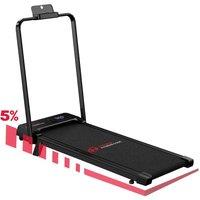 Armadadeals Folding Treadmill with 5% Manual Incline, Speed 1-6KM/H in Black