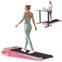 Armadadeals Treadmill with 5% Manual Incline, Speed 1-6KM/H in Pink