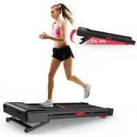 Armadadeals Treadmill with 0-12% Auto Incline, Speed 1-10KM/H in Black