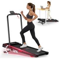 Armadadeals Folding Treadmill with 12% Auto Incline & 2.5HP Brushless Motor in Black