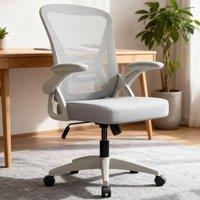 Gartistgo Ergonomic Mesh Office Chair with Flip-Up Arms & Lumbar Support in Grey