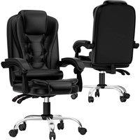 Gartistgo Executive High Back Ergonomic PU Leather Office Chair with Footrest in Black