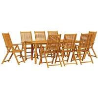 Berkfield Home 9 Piece Garden Dining Set Solid Acacia Wood Foldable