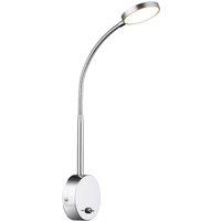 Netlighting Pegasi Reading Wall Light Chrome Satined Glass Shade LED 3000K in Grey