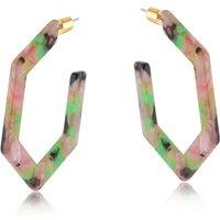 BIG METAL LONDON Women's ILONA RESIN HEXAGONAL EARRINGS | Size: 4 cm