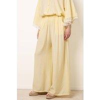Blue Vanilla Women's Lemon Crinkle Viscose Wide Leg Trousers