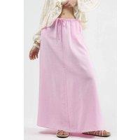Busem Women's High Waist A-Line Maxi Skirt in Pale Pink | Size: Small