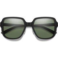 Smith Women's Square Matte Black ChromaPop Polarized Green Aveline