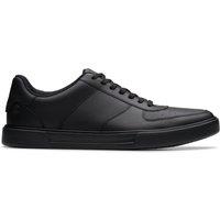 Clarks Men's Romsey Tie Black Leather Trainers, Lace Up | Size: 7-Standard Fit