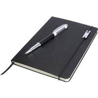 LUXE Legatto Elegance Hard Cover A5 Notebook & Pen Set in Black