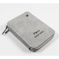 Obasyhig RFID protected passport case with a zip fastening in Grey