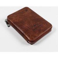 Obasyhig RFID protected passport case with a zip fastening in Chocolate