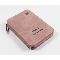 Obasyhig RFID protected passport case with a zip fastening in Pink