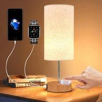 Kelvenix Touch Control Bedside Lamps, 3-Way Dimmable Table Lamp in Beige