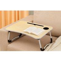 Havendro Foldable Laptop Desk Bed Sofa Portable Lap Tray Light Wood in Beige | Size: 100 cm x 15 cm