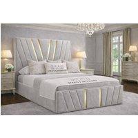 Stratus Interiors Grey Upholstered Velvet Bed Frame - Single 3ft with Gas Lift Storage