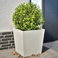 Berkfield Home Garden Planters White 2 pcs 50x50x50 cm Steel | Size: 50 x 50 x 50 cm