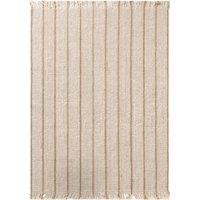 THE RUGS Sierra Jute Rug & Runner Hand Woven Natural Fibre Striped 10mm Pile in Cream | Size: 160 cm x 230 cm
