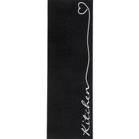 THE RUGS Washable Kitchen Rug & Runner Polyamide Non Slip Floor Runner in Black | Size: 50 cm x 150 cm