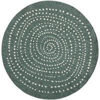 THE RUGS Indoor Outdoor Bali Round Rug Reversible Flatweave Polypropylene in Green | Size: 200 cm diameter