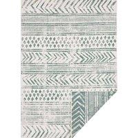 THE RUGS Reversible Geometric Indoor Outdoor Flatweave Rug Polypropylene in Green | Size: 80 cm x 150 cm