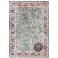 THE RUGS Keshan Maschad Oriental Optic Rug & Runner Vintage Persian Style Rug in Green | Size: 200 cm x 290 cm